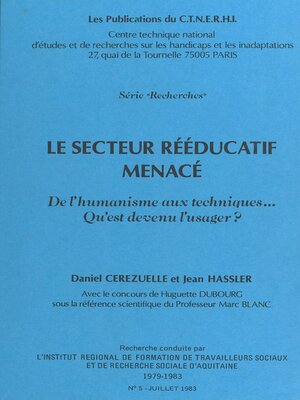 cover image of Le secteur rééducatif menacé